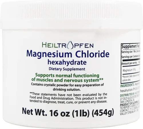 Vista 2 de 1 libra de cloruro de magnesio hexahidrato Ingredientes de grado farmacéutico Polvo de cristal Pure Ph. EUR., BP, USP, 100% Heiltropfen®