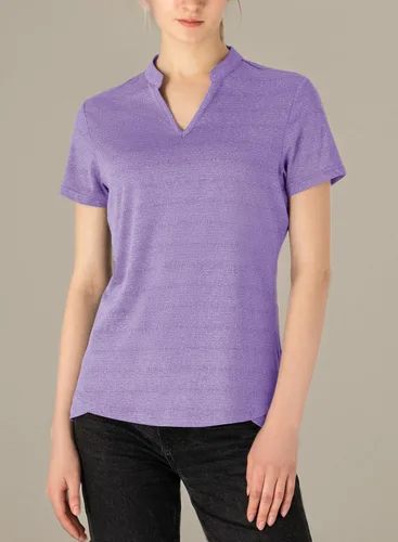 Vista 77 de Gopune Polo de golf con cuello en V para mujer, sin cuello, manga corta, ligera, de secado rápido, camisetas de tenis para correr