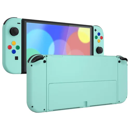 Vista 18 de eXtremeRate DIY Full Set Shell Buttons for Nintendo Switch OLED, Soft Touch Replacement Console Back Plate & Kickstand, Custom Case Housing for