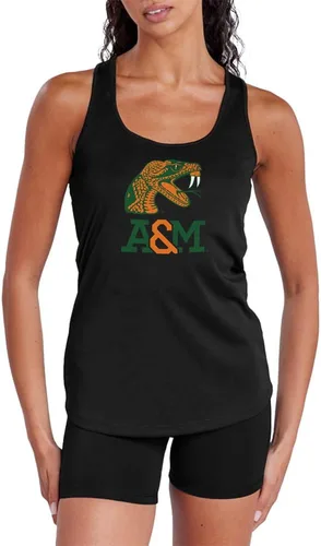 Vista 335 de Camiseta deportiva sin mangas oficial de NCAA Collegiate para mujer, con espalda cruzada, colección con logotipo primario