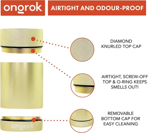 Vista 3 de ONGROK Recipiente de almacenamiento de aluminio, 6.1 fl oz, tarro a prueba de aire para preservar el olor y el aroma