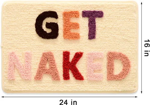 Vista 2 de QJHOMO Get Naked Bath Mat Alfombras Lindas de Baño Lindas Alfombras de Baño Graciosas Antideslizantes Decoración de Bañera Antideslizante Alfombra
