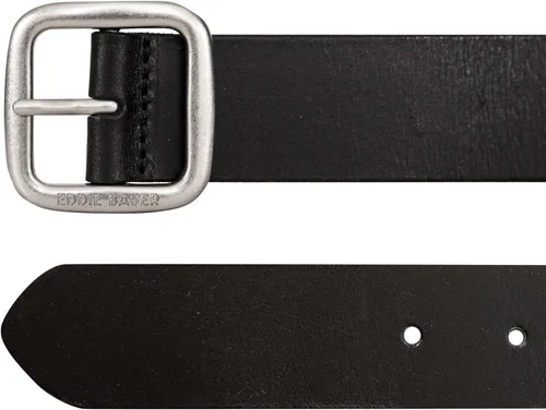 Vista 2 de Eddie Bauer Cinturones de cuero casuales para mujer con hebilla de metal duradera Barra central - Negro