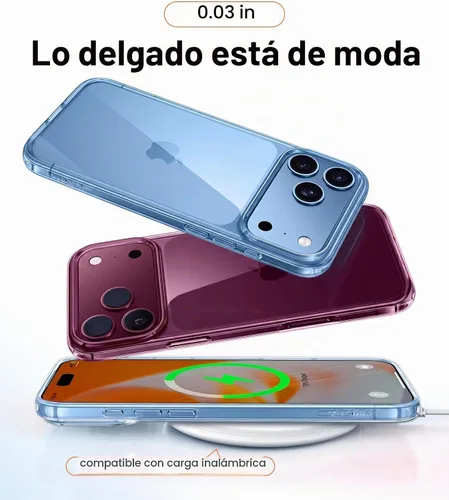 Vista 7 de TORRAS Funda para iPhone 18 Pro Crystal Borgoña, antiamarilleamiento 6.3" Borgoña transparente