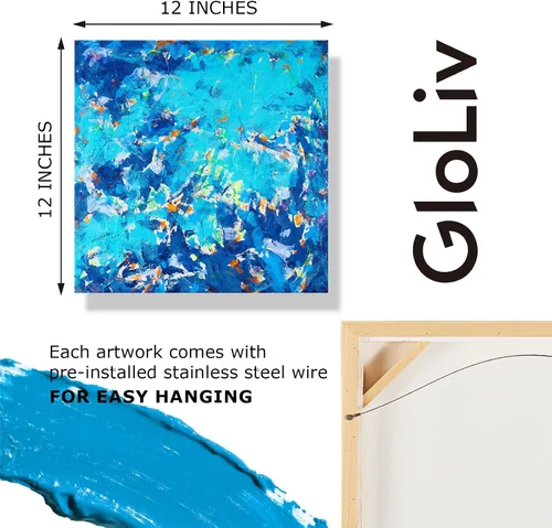 Vista 3 de Gloliv Lienzo decorativo para pared, pintura abstracta para decoración de pared, reproducción autorizada por artistas, impresiones de lienzo