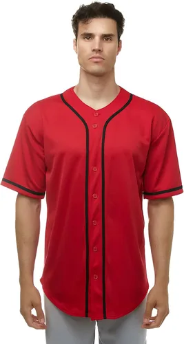 Vista 12 de JC DISTRO Camiseta de béisbol de manga corta con botones para hombre