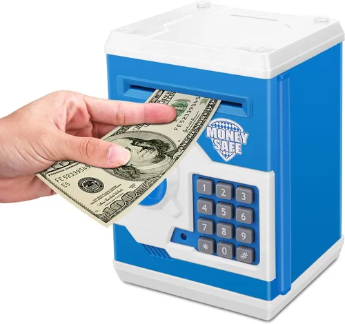 Vista 12 de Alcancía Electrónica de Cajero Automático con Contraseña de Dibujos Animados Lata de Monedas de Efectivo Puede Desplazar Automáticamente Billetes