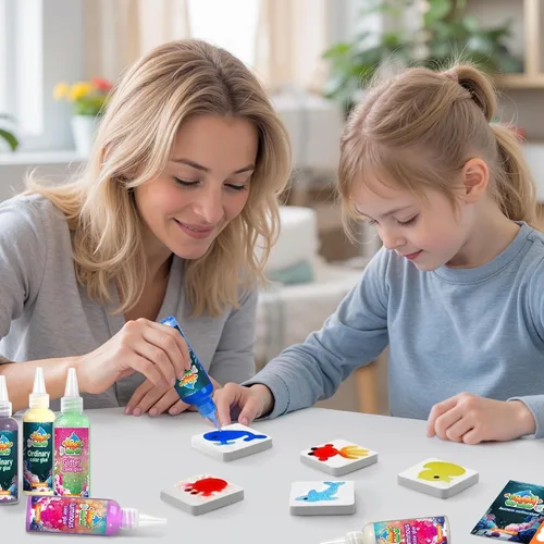 Vista 5 de Timetome Kit de Juguete Elfo de Agua Mágico para Niños – 20 Geles (11 Normales + 6 Brillantes + 3 con Purpurina) y 10 Moldes Fabricante de Squishy
