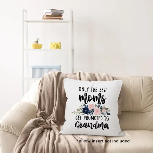 Vista 5 de Only The Best Moms Get Promoted to Grandma Gifts - Funda de almohada de 18 x 18 pulgadas, para abuela, abuela, abuelos, bebé, anuncio de embarazo