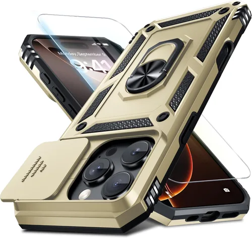 Vista 29 de Janmitta Funda para iPhone 8 Plus/7 Plus/6 Plus, Cubierta de Teléfono con Cubierta Deslizante Integrada para Lente de Cámara + Protector
