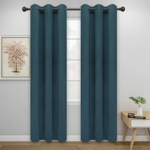 Vista 197 de Easy-Going - Cortinas opacas para dormitorio, aislamiento térmico sólido con ojales, cortinas de ventana para reducción de ruido, cortinas
