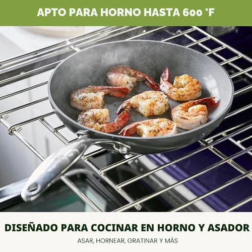 Vista 8 de GreenPan - Sartén antiadherente de cerámica anodizada y saludable Valencia Pro de 8 pulgadas, juego de sartenes sin PFAS, mango de acero inoxidable