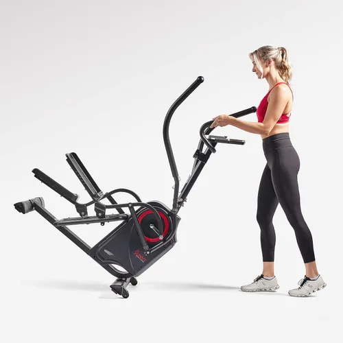 Vista 7 de Sunny Health & Fitness Cardio Climber Stepping Máquina de ejercicio elíptica para el hogar con 8 niveles de resistencia magnética, monitor