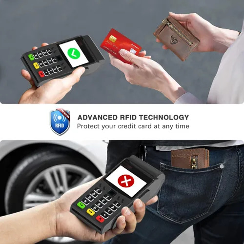 Vista 6 de Handadsume Grueso caballo loco cuero viaje regalo bolsillo frontal con moneda bolsillo tarjeta caso organizador Rfid cartera para hombres hombres