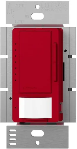 Vista 18 de Lutron Maestro Interruptor regulador con sensor de movimiento para baño, garaje, lavandería y armario, sensor de ocupación y ausencia