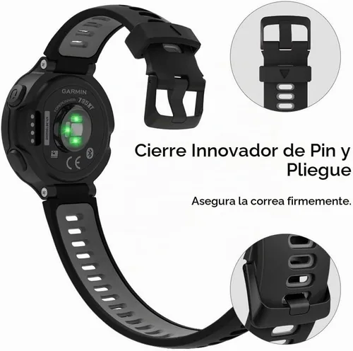 Vista 4 de MoKo Correa de reloj de silicona suave compatible con Garmin Forerunner 735XT/220/230/235/235 Lite/620/630/Approach S20/S6/S5, correa deportiva