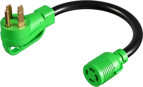 Vista 7 de Cable adaptador de generador RV de 3 clavijas, NEMA L5-30P a TT-30R, adaptador de generador a RV de 30 amperios y 125 V con cable SJTW 10/3 de 1