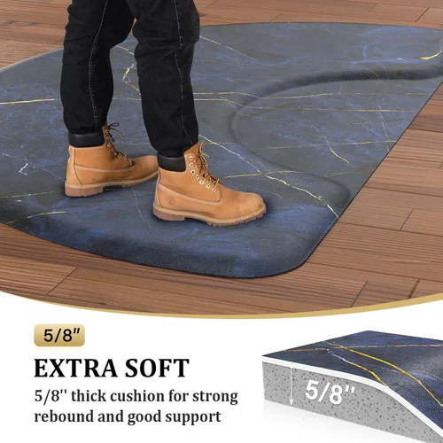 Vista 3 de OmySalon Alfombrilla antifatiga de salón de 3 x 5 x 5/8 pulgadas para peluquería de pie, piso de peluquería mate debajo de la silla de peinado