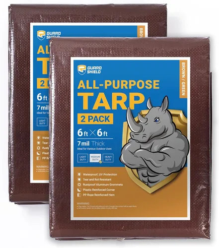 Vista 51 de GUARD SHIELD - Lona negra impermeable de 6 x 6 pies, lonas multiusos de 7 mil