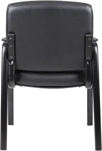 Vista 4 de Boss Office Products Silla de invitados de LeatherPlus con respaldo medio ejecutivo en negro