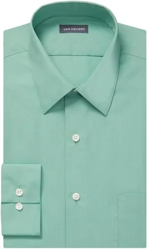 Vista 3 de Van Heusen - Camisa de vestir de tela de popelina para hombre, unicolor, corte ajustado