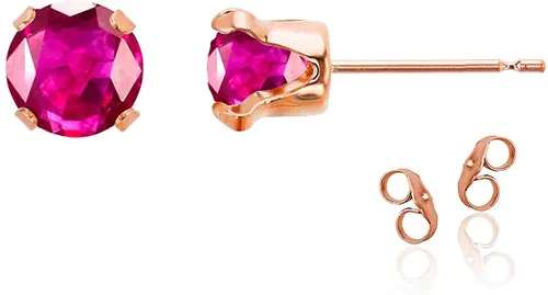 Vista 122 de Aretes de tuerca de plata de ley 925 chapados en oro de 14 quilates macizo, oro amarillo, blanco o rosa de 0.236 in Amatista