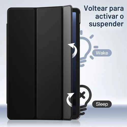Vista 4 de JETech - Funda para Samsung Galaxy Tab S10 Lite/S10 FE/S9 FE 10.9", color negro Parte trasera translúcida delgada, soporte de tres pliegues