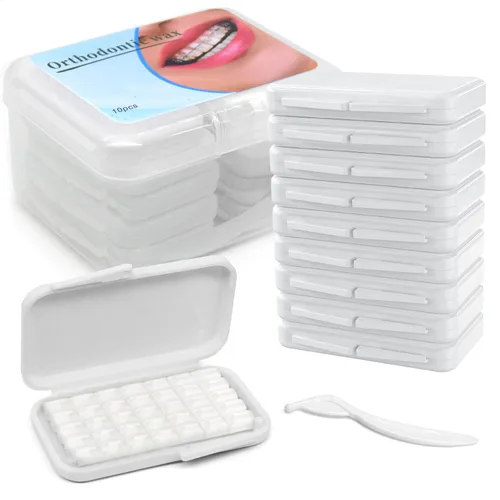 Vista 12 de BVN Cera dental: 10 cajas de tiras de cera de ortodoncia, cera de frenillos para dientes, cera ortográfica para aparatos ortopédicos, cera dental