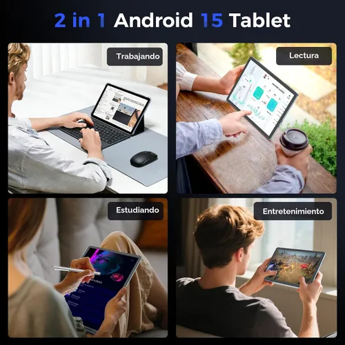Vista 9 de Suicoey Tablet Android 15 de 11 pulgadas 2026 con teclado, 24 GB de RAM + 256 GB de ROM, 2 TB Expand, Octa-core, 8000mAh, 5+13MP, 2.4G y 5G WiFi