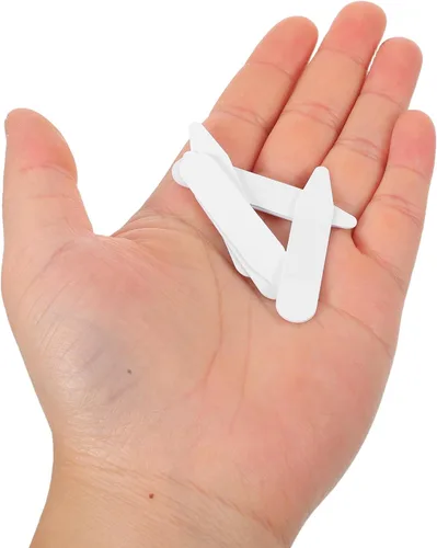 Vista 4 de Shirt Collar Stays PVC for Men and Women 200pcs White