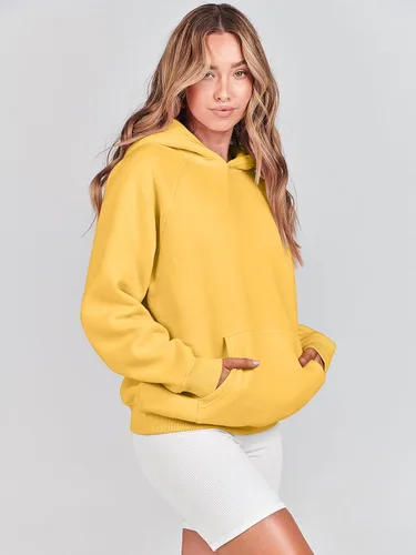 Vista 91 de ANRABESS - Sudaderas con capucha para mujer, sobre talla, de vellón de manga larga, modelo de 2024, para otoño