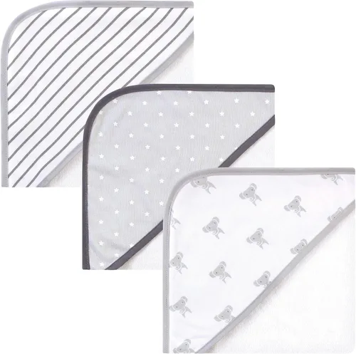 Vista 9 de Hudson Baby Toallas unisex con capucha de algodón para bebé, alfabeto, talla única