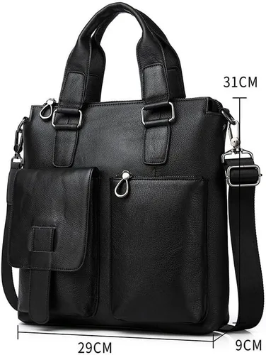 Vista 2 de Ztimi Men's Standing Handbag Men's Briefcase Handbag Men's Shoulder Bag Large Travel Messenger Bag
