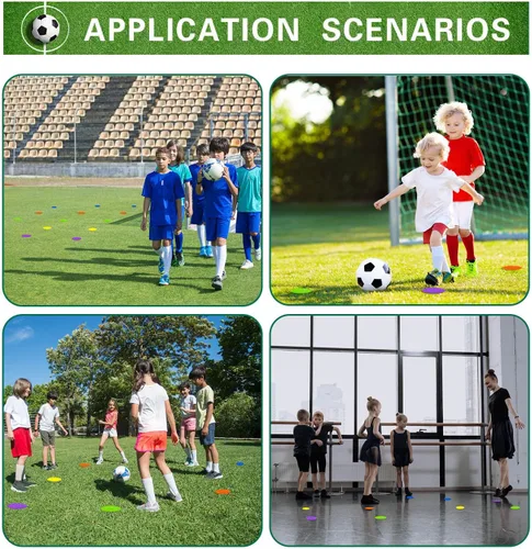 Vista 6 de Marcadores de puntos de 9 pulgadas y 10 pulgadas de goma antideslizantes para piso, conos de campo plano, puntos de poliéster para fútbol