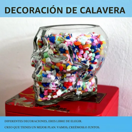 Vista 3 de Vaso de cristal de calavera de 12 onzas (11.8 fl oz), cristal de calavera multiusos para fiestas temáticas de Halloween, copas de vino, regalos