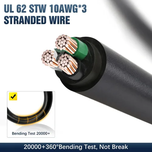 Vista 6 de Adaptador de enchufe macho NEMA N6-30P de 30Amp a enchufe de secadora a adaptador de cargador EV de 6-20R, enchufe de secadora de 3 clavijas de 30A