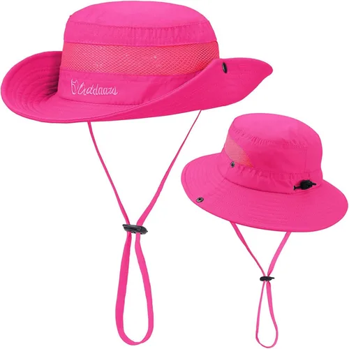 Vista 5 de Sombrero de sol de ala ancha UPF50 con cordón ajustable de protección para pescador unisex para exteriores, playa, senderismo Beige