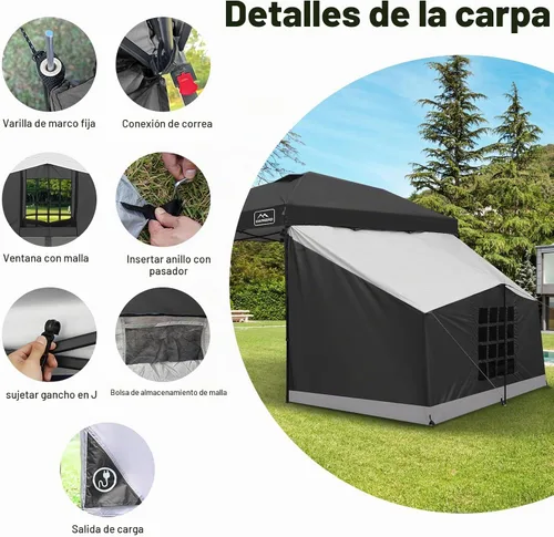 Vista 6 de KAMPKEEPER Side Tent,1/2 Person Camping Tent for 10' x 10' Pop Up Canopy