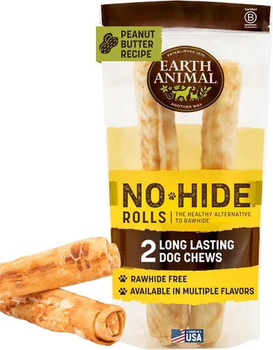 Vista 15 de Earth Animal No Hide Chews - Rollos masticables para perros grandes sin cuero crudo de larga duración, carne de res - 2 unidades Large Beef