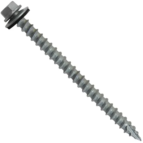 Vista 118 de TORNILLOS PARA TECHOS DE METAL #14: (250) Tornillos x 1" ABC GRIS Tornillo para techo de chapa metálica con cabeza hexagonal y arandela.