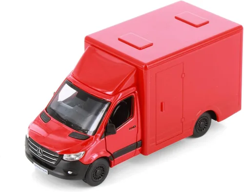 Vista 5 de KiNSMART - Mercedes-Benz Sprinter Cargo Van 1:48 O Escala 5" Modelo de Metal Fundido a Presión Furgoneta de juguete, acción de tracción (4 juegos)