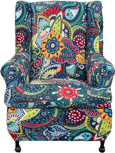 Vista 13 de CRFATOP 2 fundas elásticas para silla con respaldo de alas de mariposa, fundas de tela de elastano con respaldo de ala, fundas para sillón con parte