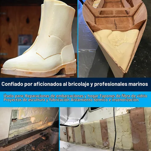 Vista 3 de Juego de espuma de poliuretano líquido con densidad de 6 lb, célula cerrada para flotación y refuerzo de TotalBoat