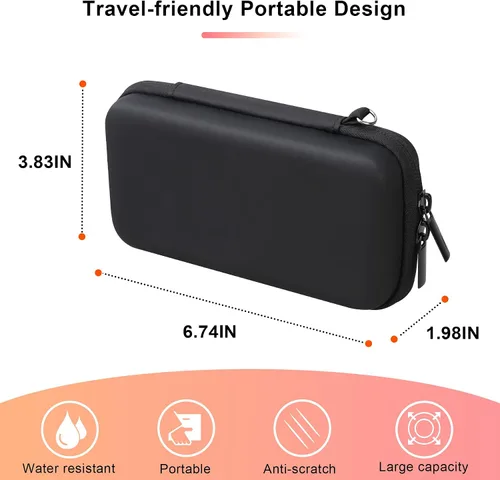 Vista 4 de BOVKE Estuche de viaje para suministros para diabéticos, bolsa de transporte para kit de prueba de diabetes, medidores de monitor de glucosa en Negro