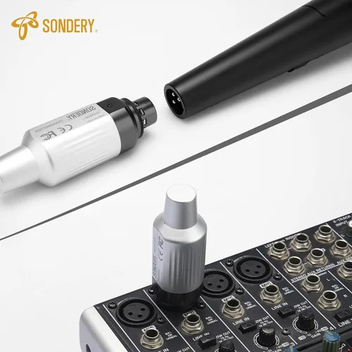 Vista 9 de Sondery Transmisor y receptor inalámbricos UHF XLR recargables 7 canales para micrófonos dinámicos de bobina móvil