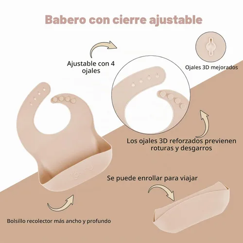 Vista 6 de Sistema de alimentación del bebé del silicón, cuenco de la placa de Beige
