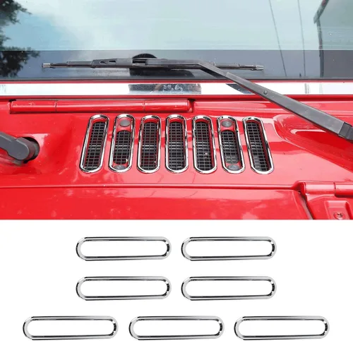 Vista 13 de Cubierta de ventilación del capó, panel de carcasa, cubierta de ventilación, accesorios exteriores de ABS para Jeep Wrangler JK JKU 2/4 puertas Azul