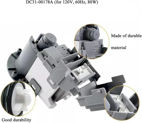 Vista 4 de Washing Machine Drain Pump Motor BISM1 DC31-00178A DC31-00187A, Compatible With Samsung, Washing Machine Replacement Part DC31-00178D B35-3A