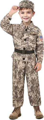 Vista 7 de GIFTINBOX Disfraz militar para niños, disfraces de soldado para niños