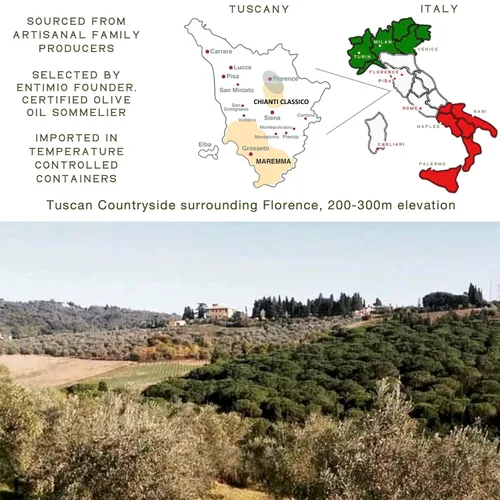 Vista 4 de Entimio Italiano Polifenoles italianos ricos (+400 mg/kg) 2023-2024 Nuevo aceite de oliva orgánico de cosecha fresca delicado extra virgen